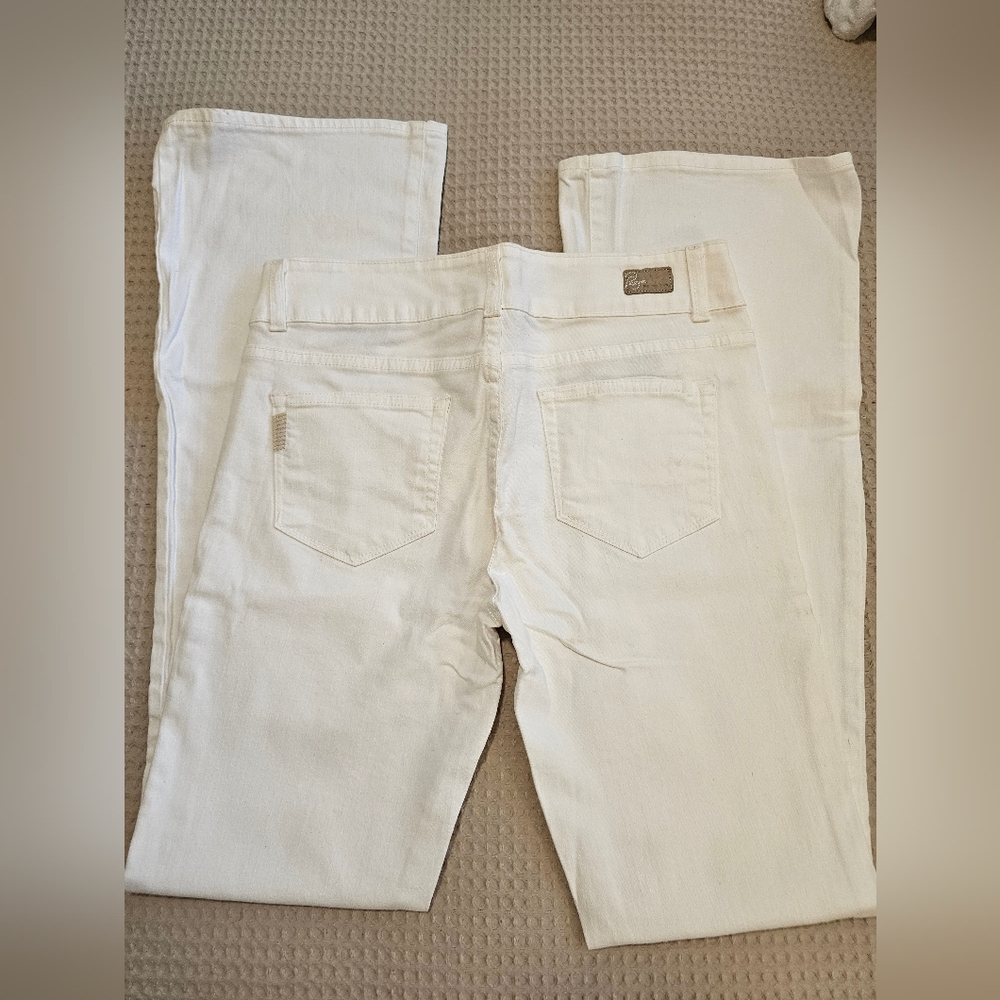 Paige white boot cut denim jeans